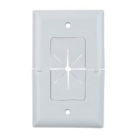DataComm 45-0017-UWH Split Plate with Flexible Opening Ultra White